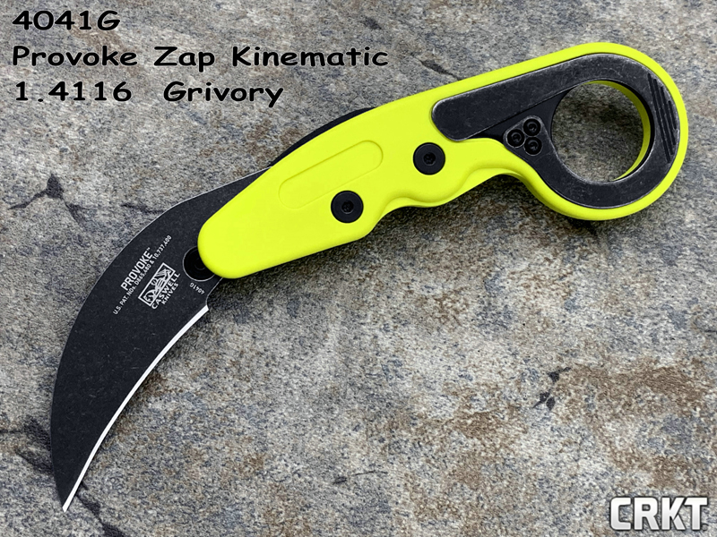 CRKT 哥伦比亚河 4041G PROVOKE™ Joe Caswell设计 1.4116刃材黑色石洗 绿色Grivory手柄 变形机械爪刀（现货）